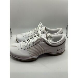 Nike Heritage Golf Shoes White Metallic Silver Orange 335938-121 Womens 9